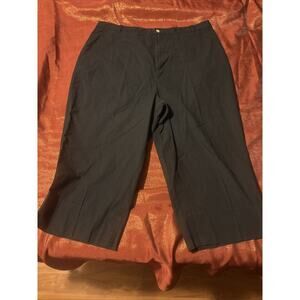 Basic Editions Women's Cotton Pants Size 20 Black Waist Pockets